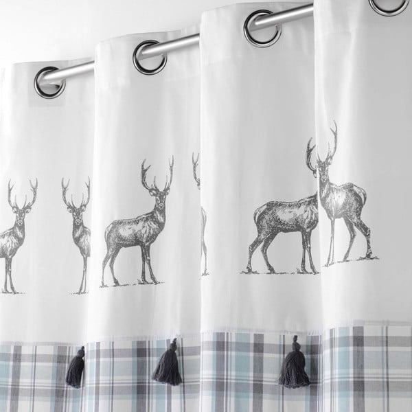 Balts/zils aizkars 140x240 cm Megeve – douceur d'intérieur-image-1