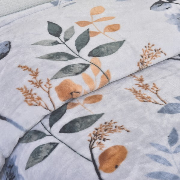 Dūmakaini zila vienguļamā mikroplīša gultas veļa 140x200 cm Greta – My House-image-2