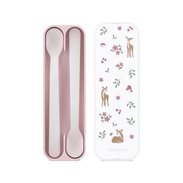 Gaiši rozā plastmasas karotes bērniem (2 gab.) Fairy Garden – Mepal