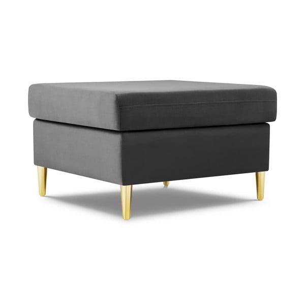 Gaiši pelēks samta kāju soliņš Kyoto – Cosmopolitan Design-image-1