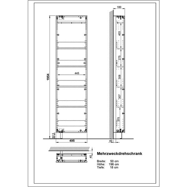 Antracīta pelēks priekšnama skapītis 50x195x18 cm Rotary – Germania-image-4