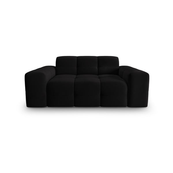 Melns samta dīvāns 156 cm Kendal – Micadoni Home