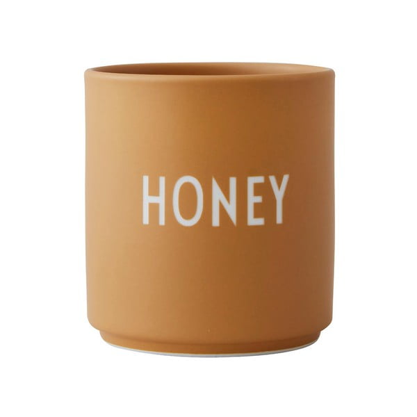 Sinepju dzeltena porcelāna krūze Design Letters Favourite Honey