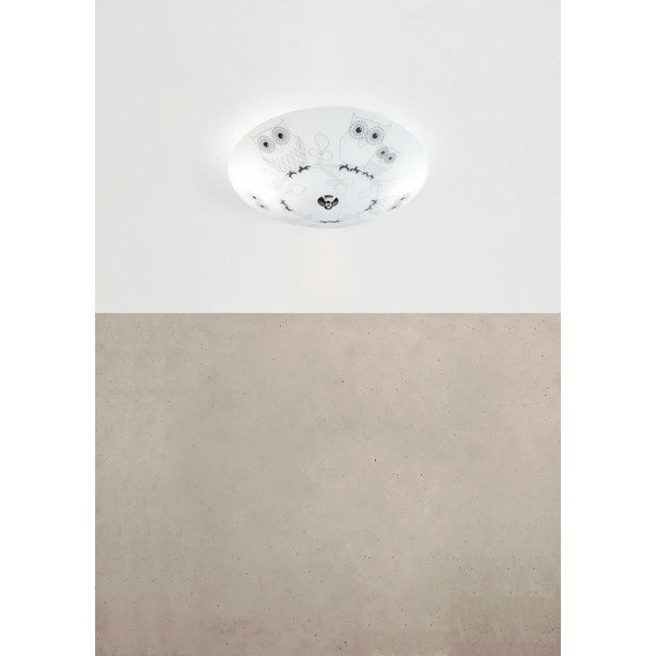 Balta bērnu griestu lampa ar stikla abažūru ø 39 cm Ugglarp – Markslöjd-image-1