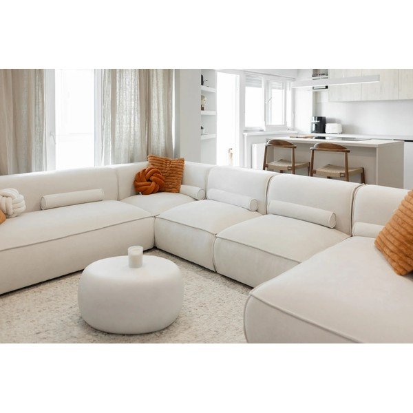 Krēmkrāsas stūra dīvāns (ar labo stūri/U veida) Flex Felix – Miuform-image-1
