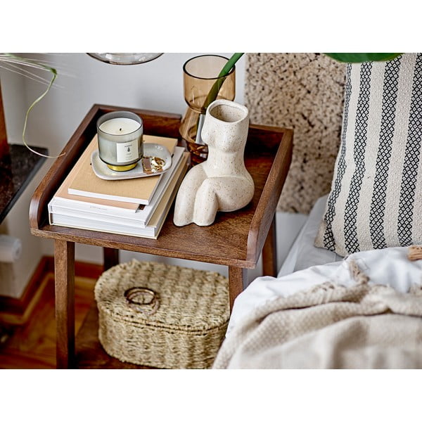 Krēmkrāsas celiņa paklājs no kokvilnas maisījuma 75x245 cm Saxo – Bloomingville-image-1