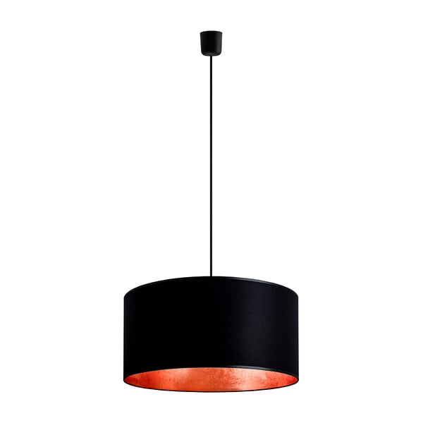 Melna griestu lampa ar vara krāsas detaļām Sotto Luce Mika, ⌀ 50 cm