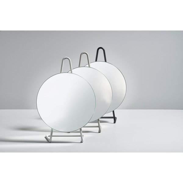 Zone A-Mirror Soft Grey tērauda galda kosmētikas spogulis, ø 31 cm-image-3