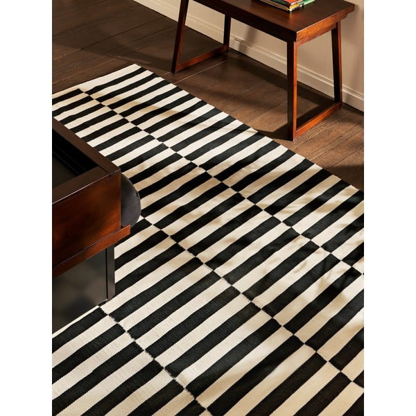 Melnbalts divpusējs/ar rokām darināts vilnas paklājs 200x300 cm Donna – Hanse Home-image-3