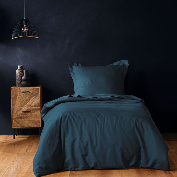 Zaļganzils vienguļamais kokvilnas segas pārvalks 140x200 cm Lina – douceur d'intérieur-image-1