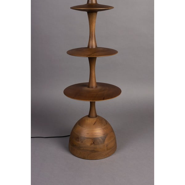 Krēmkrāsas/tumša dabīga toņa stāvlampa ar auduma abažūru (augstums 179 cm) Cath – Dutchbone-image-4