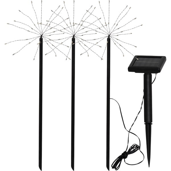 LED zemē spraužami āra gaismekļi ar saules baterijām (3 gab.) (augstums 40 cm) Firework  – Star Trading