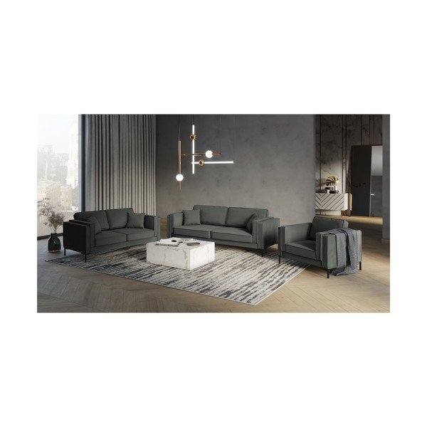 Tumši pelēks divvietīgs dīvāns Milo Casa Attilio, 160 cm-image-4