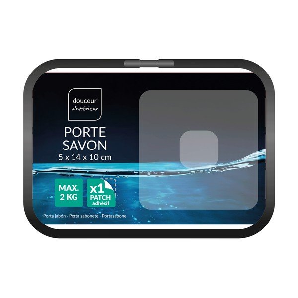 Matēti melns metāla ziepju trauks ar uzstādīšanu bez urbšanas Filaire Aluminium – douceur d'intérieur-image-2