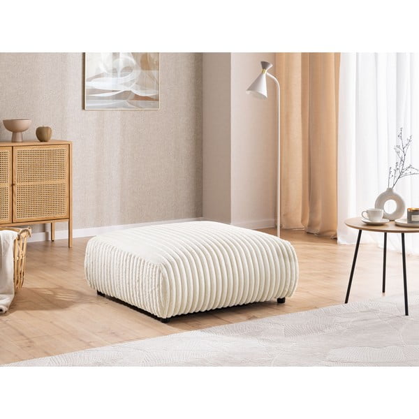 Krēmkrāsas velveta kāju soliņš Justin – Ropez-image-1