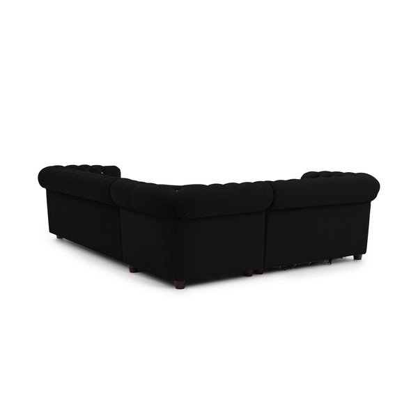 Melns samta salokāms stūra dīvāns (ar kreiso stūri/L veida) York Blik – Ropez-image-3