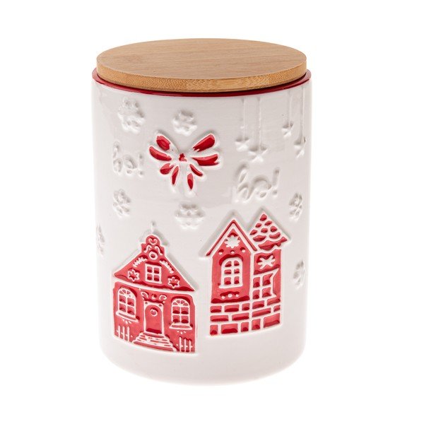 Keramikas konteiners cepumiem Christmas cottage – Dakls