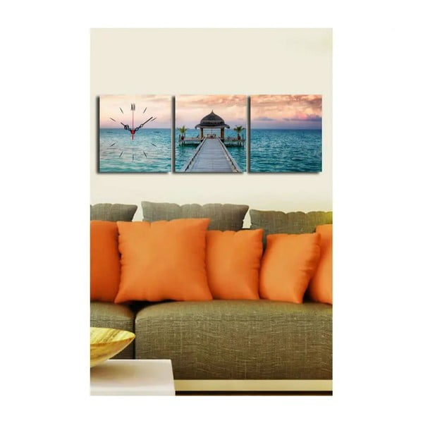 Attēls-pulkstenis On the pier, 90 x 28 cm-image-1