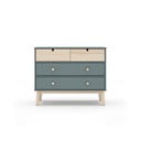 Dūmakaini zaļa bērnu kumode 100x81x40 cm Estefania – Marckeric
