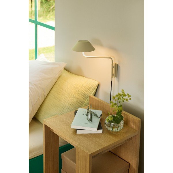 Bēša metāla LED sienas lampa ar regulējamu spilgtumu ar vadu ø 30 cm Cover – Hübsch-image-1