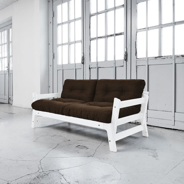 Dīvāns gulta Karup Step White/Choco Brown