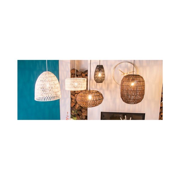 Brūna piekaramā lampa Leitmotiv Paper Rope, ⌀ 34 cm-image-2