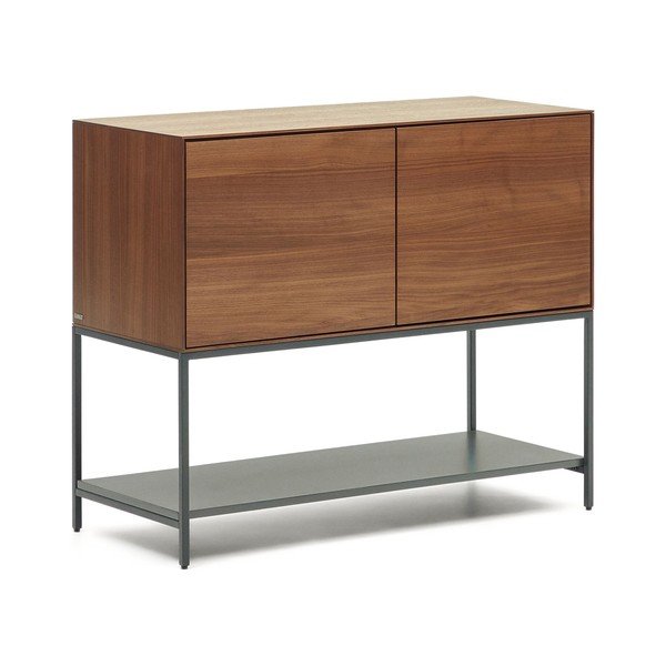Dabīga toņa zema kumode ar riekstkoka imitāciju 97,5x80 cm Vedrana – Kave Home-image-2