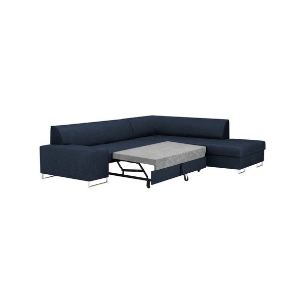 Zila stūra dīvāns ar sudraba krāsas kājām Cosmopolitan Design Orlando, labais stūris-image-4