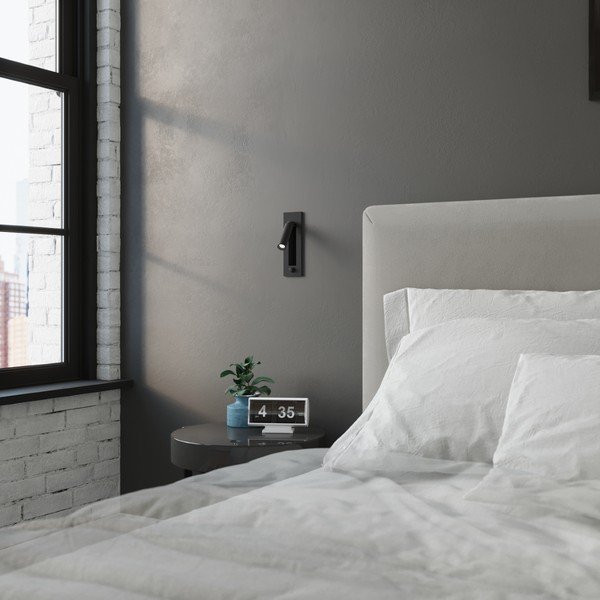 Melna metāla sienas lampa Chimery – Sollux-image-2