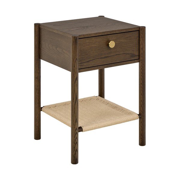 Tumša dabīga toņa naktsskapītis ar ozolkoka imitāciju Monfort – Actona-image-1