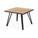 Melns/dabīga toņa žurnālgaldiņš ar ozolkoka imitācijas galda virsmu 60x60 cm Sindi – Marckeric