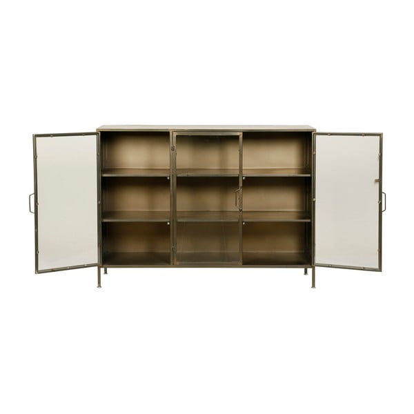 Metāla vitrīna zelta krāsā 123,5x91,5 cm Dagenham – Côté Table-image-3