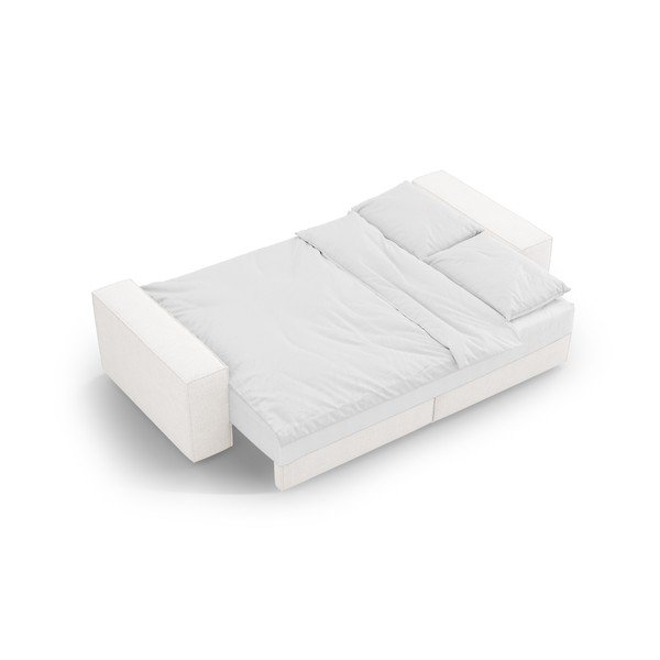 Balts salokāms dīvāns no buklē auduma 247 cm Jodie – Micadoni Home-image-4