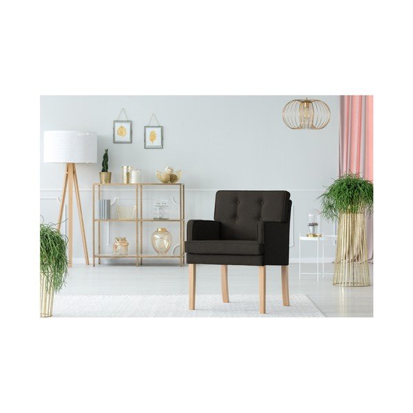 Melns krēsls ar atzveltnēm Micadoni Home Mista-image-3