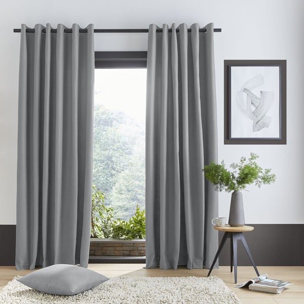 Pelēki aizkari (2 gab.) 229x168 cm Pinsonic – Catherine Lansfield-image-1