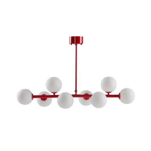 Sarkana/balta griestu lampa no opāla stikla 30x104 cm Ekman – Jotex