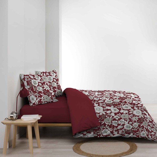 Sarkana/balta divguļamā kokvilnas gultas veļa 240x220 cm Milady – douceur d'intérieur-image-1
