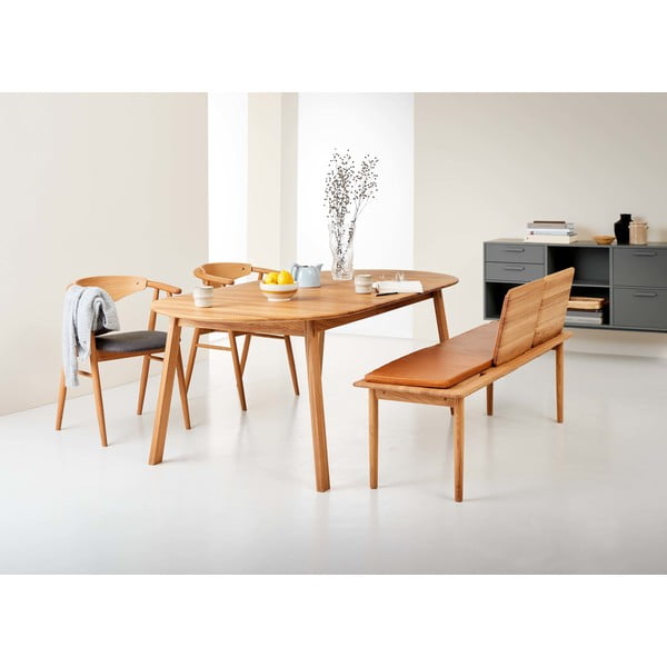 Dabīga toņa ozola masīvkoka izvelkams ēdamgalds 100x220 cm Amalfi – Hammel Furniture-image-1