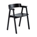 Melns ozola masīvkoka pusdienu krēsls ar roku balstiem Flip – Gazzda