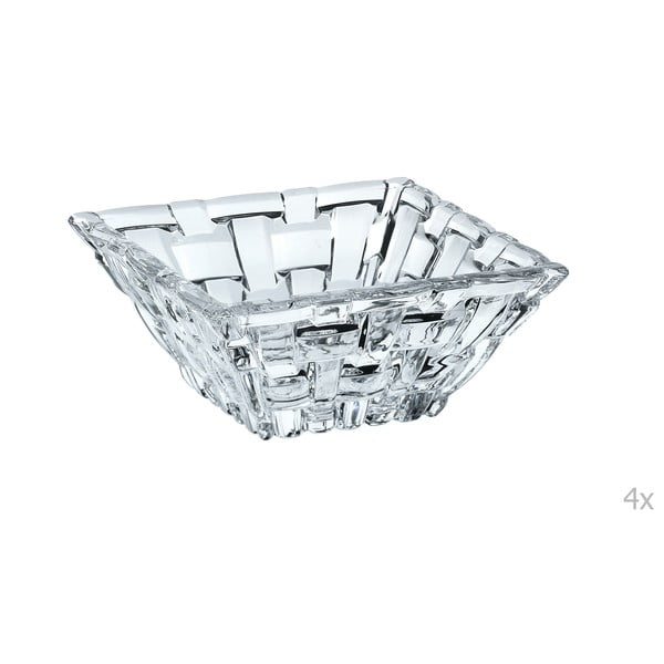 4 kvadrātveida kristāla stikla trauku komplekts Nachtmann Bossa Nova, 8,5 x 8,5 cm