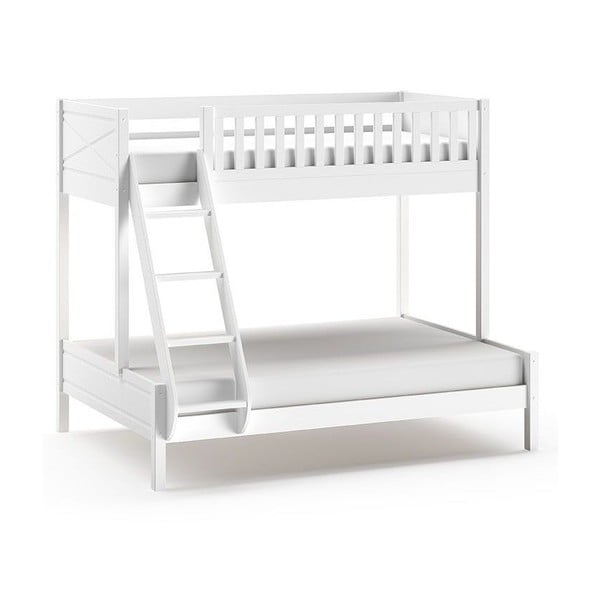 Balta divstāvu gulta bērniem 140x200/90x200 cm Scott – Vipack-image-2