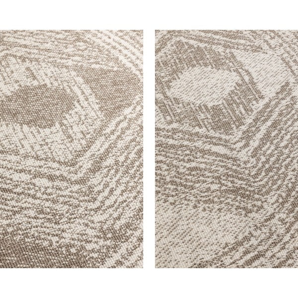 Brūns/krēmkrāsas apaļš āra paklājs ø 100 cm Gemini – Elle Decoration-image-4