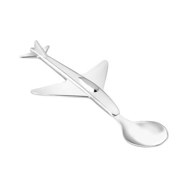 Sudraba krāsas nerūsējošā tērauda karote bērniem Plane – Zilverstad