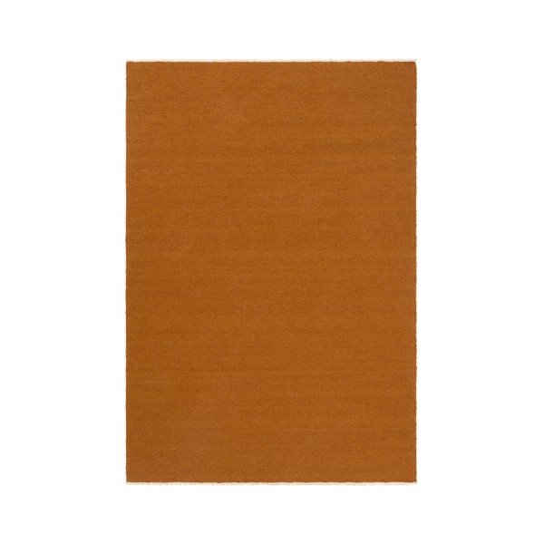Sinepju dzeltens ar rokām darināts paklājs no vilnas maisījuma 160x230 cm Row – Jotex