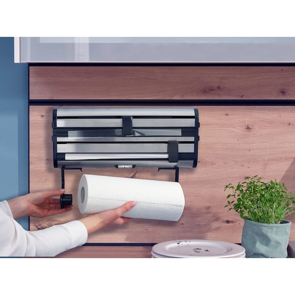 Sudraba krāsas metāla sienas folijas un papīra dvieļu turētājs Parat Royal – LEIFHEIT-image-3