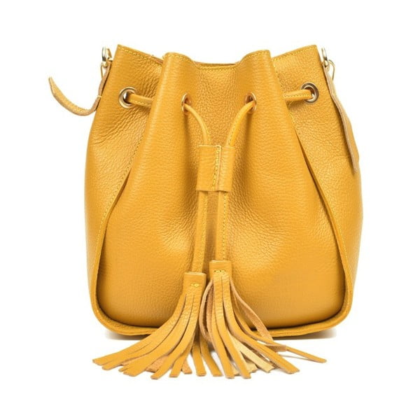 Dzeltena ādas somiņa Carla Ferreri Jessie
