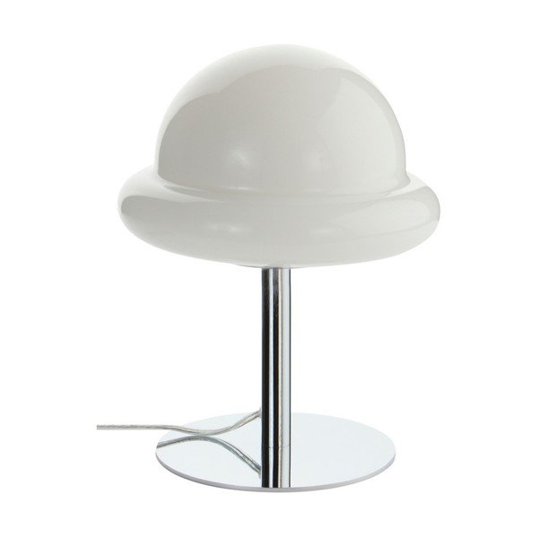 Balta/spīdīgas sudraba krāsas galda lampa no opāla stikla (augstums 26 cm) Bubba – Jotex