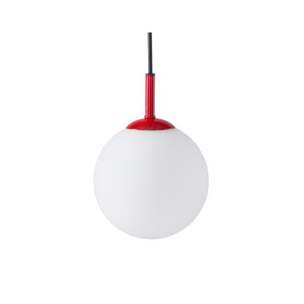 Sarkana/balta stikla piekaramā lampa ø 13 cm Ekman – Jotex-image-4