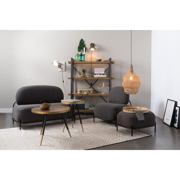 Tumši pelēks kāju soliņš White Label Polly-image-1