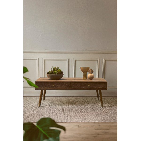 Tumša dabīga toņa žurnālgaldiņš 59x110 cm Frida – Premier Housewares-image-1